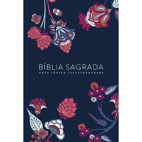 Biblia-Nvt-Letra-Normal---Indian-Flowers--Azul-Marinho-