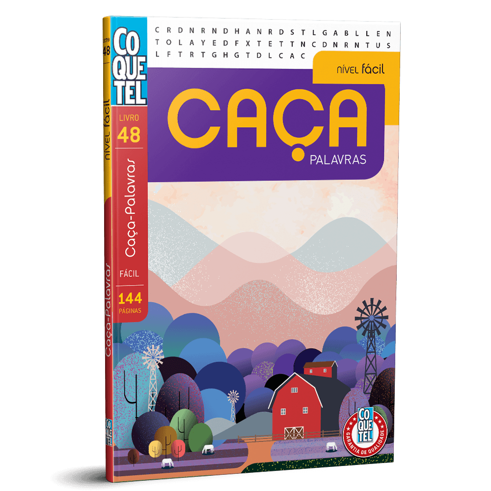 Livro Coquetel Caça-palavras nível fácil Ed 48 - umlivro