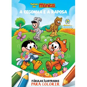 Turma-da-Monica---Fabulas-Ilustradas-para-Colorir---A-Cegonha-e-A-Raposa