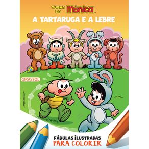 Turma-da-Monica---Fabulas-Ilustradas-para-Colorir---A-Tartaruga-e-a-Lebre