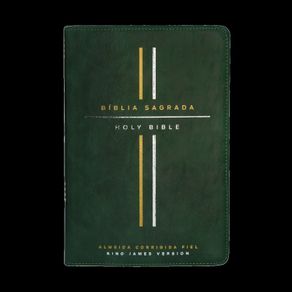 Biblia-Bilingue-Portugues-Ingles-ACF-KJV-Couro-Soft-Verde-Leitura-Perfeita