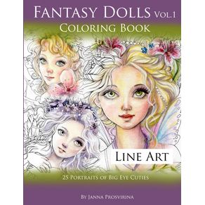 Fantasy-Dolls-Vol.1-Coloring-Book-Line-Art