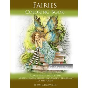 Fairies-Coloring-Book-Grayscale