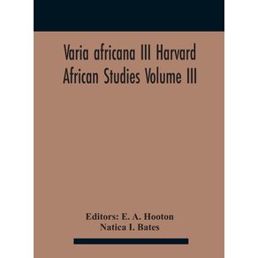 Varia-Africana-Iii-Harvard-African-Studies-Volume-Iii