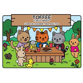 Toffee-e-seus-amigos:-Livro-de-colorir-para-audultos