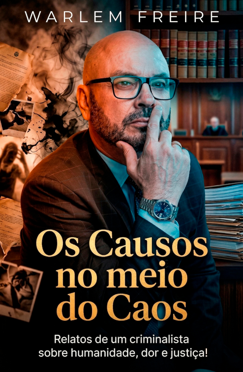 Capa do livro Os Causos no meio do Caos: Relatos de um criminalista sobre humanidade, dor e justiça!