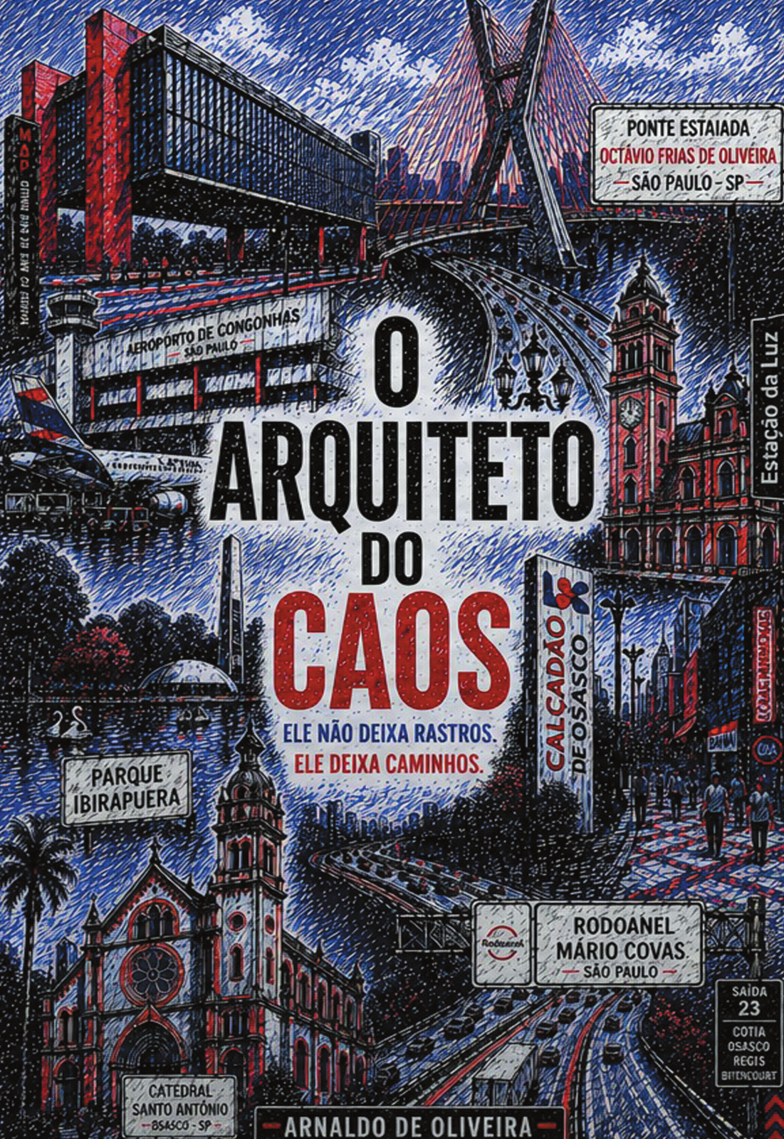 Capa do livro O Arquiteto do Caos: Ele Não Deixa Rastros, Ele Deixa Caminhos