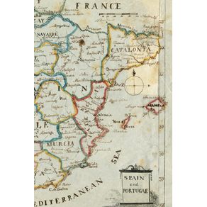 18th-century-map-of-Spain-and-Portugal---A-Poetose-Notebook---Journal---Diary--50-pages-25-sheets-