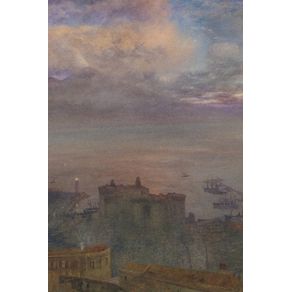 View-of-the-Bay-of-Naples-with-Vesuvius-Smoking-in-the-Distance--Evening----A-Poetose-Notebook---Journal---Diary--100-pages-50-sheets-