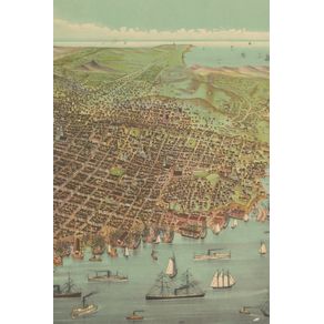 1878-City-of-San-Francisco-California-Birds-Eye-View-Map-from-the-Bay-looking-Southwest---A-Poetose-Notebook---Journal---Diary--100-pages-50-sheets-