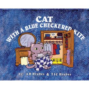 Cat-With-A-Blue-Checkered-Kite
