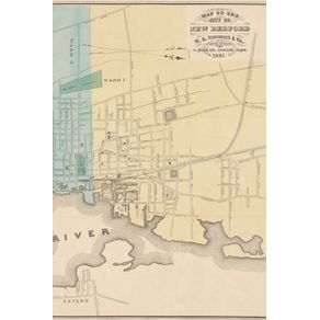 1887-Map-of-New-Bedford-Massachusetts---A-Poetose-Notebook---Journal---Diary--100-pages-50-sheets-