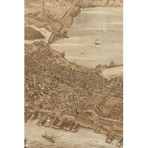 1876-Birds-Eye-View-Map-of-the-City-of-Portland-Maine---A-Poetose-Notebook---Journal---Diary--50-pages-25-sheets-