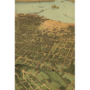 1900-Birds-Eye-View-Map-of-Oakland-California---A-Poetose-Notebook---Journal---Diary--100-pages-50-sheets-