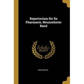 Repertorium-fur-fie-Pharmacie-Neunzehnter-Band